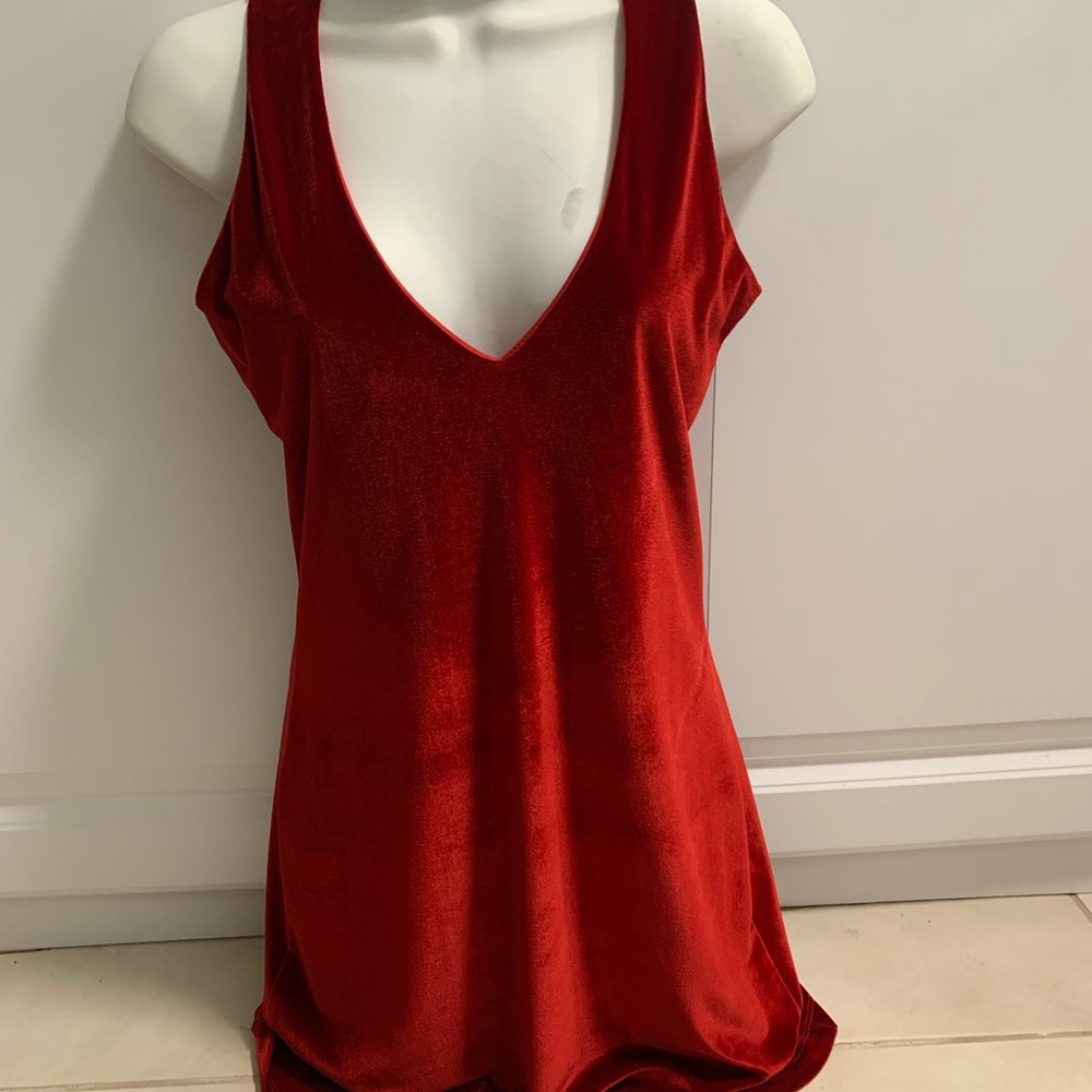 Red dress, Small, soft velvet feel. Perfect for holidays or a night on the town